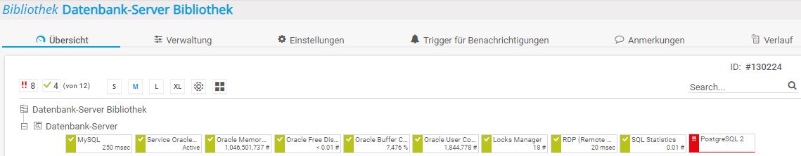 Auswahl gefilterter Sensoren